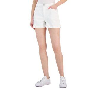 I.N.C. International Concepts Women's White High-Rise Cuffed Denim Shorts NWT